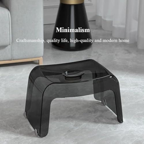 2PC Black Acrylic Shower Footstool for Indoor & Outdoor Use