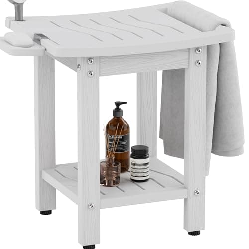 YEFU Waterproof Shower Bench for Adults and Seniors — White