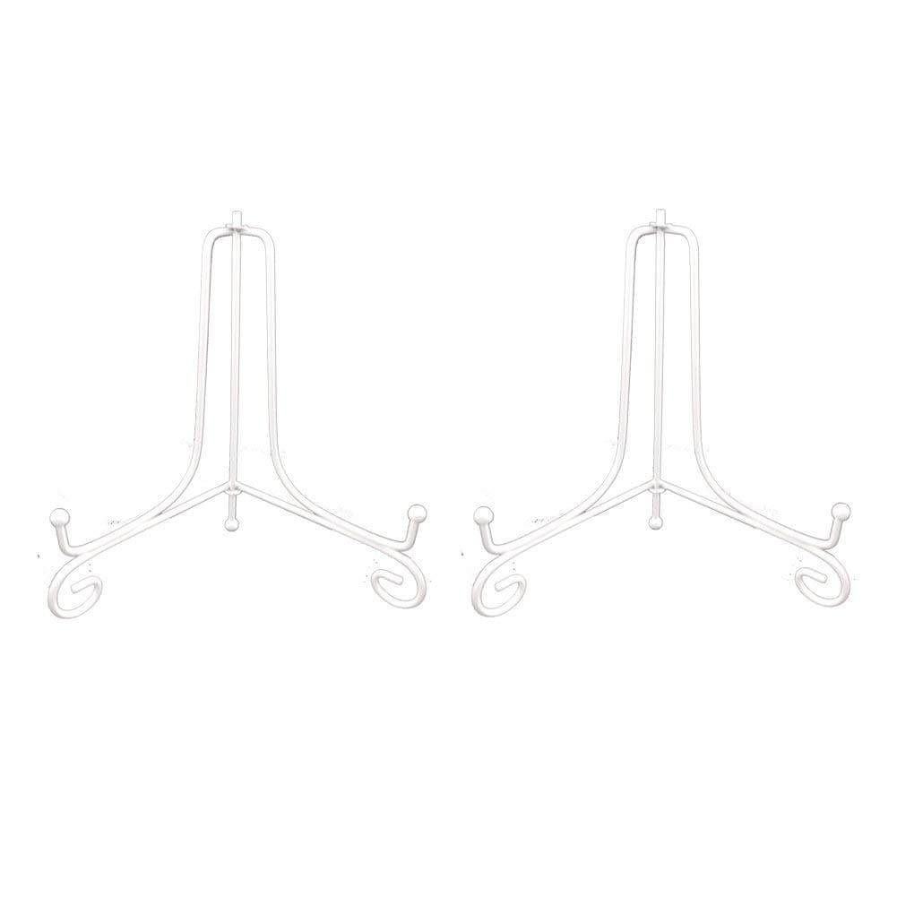 Artliving 6" Iron Plate Stand, White 2-Pack for Picture Frames and More