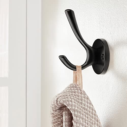 TUNNY 5 Pack Matte Black Coat & Towel Hooks for Bathroom Wall Mounted