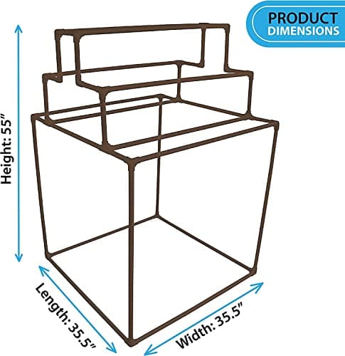 Essentially Yours 10 Bar Towel Rack - Poolside Storage Organizer, Brown Style 744125