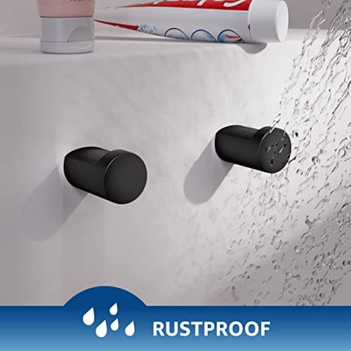 4-Pack Matte Black Metal Wall Hooks, Simple &amp; Durable for Coat &amp; Hat Storage