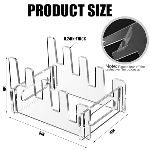 Wenqik 4 Pack Acrylic Plate Stands for Clear Dinnerware Display Home Organizer