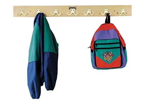 Jonti-Craft Wall Mount Coat Rail, 7 Hooks