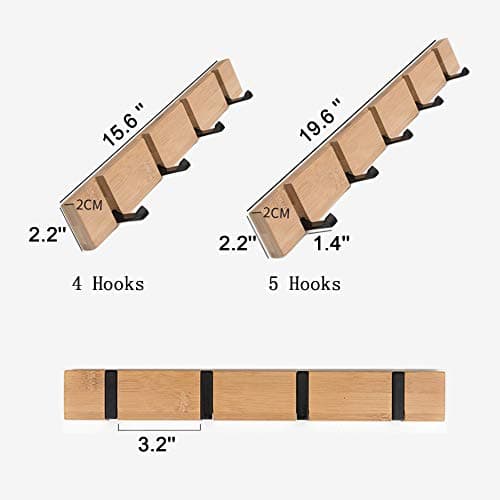 Space-Saving Wall-Mounted Coat Rack with 4 Hooks - White