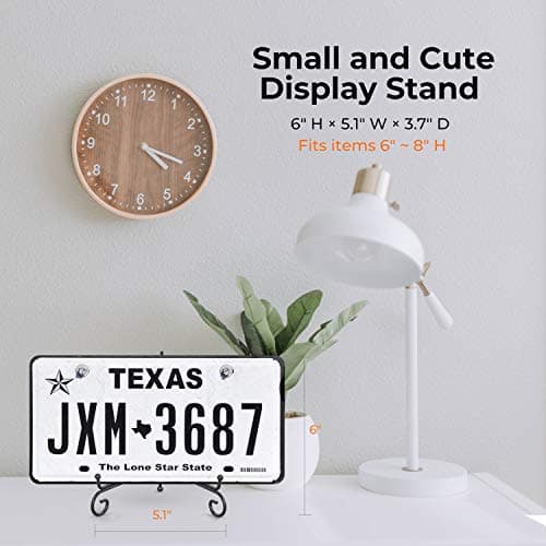 Plate Stands for Display - 6 Inch Plate Holder Display Stand + Metal Easel Stand (4 Pack)