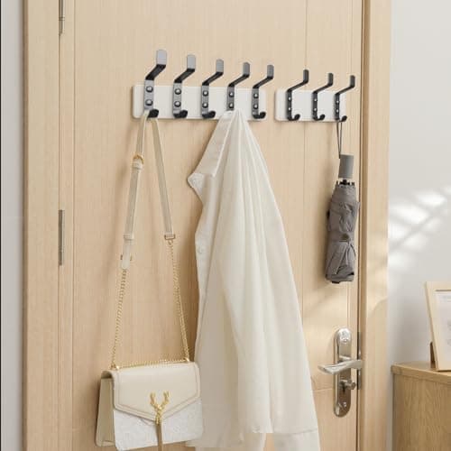 10PCS Heavy Duty Black Metal Wall Hooks for Coat, Towel & Hat Hangers with 20 Screws