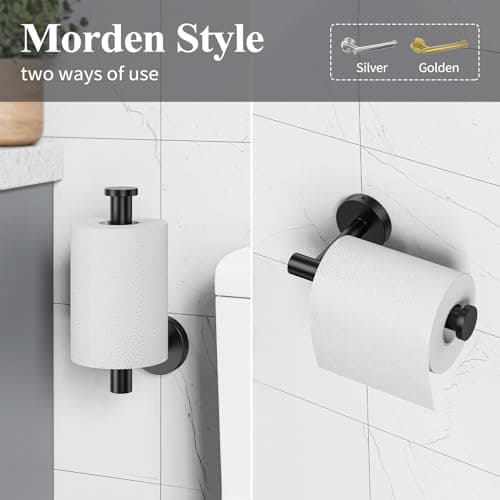Wall Mount Toilet Paper Holder for Mega Roll - Matte Black Stainless Steel