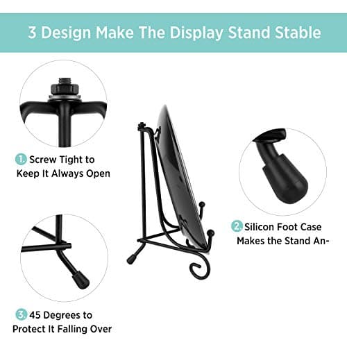 Teamkio 4 Pack Improved Anti-Slip 4 Inch Plate Display Stand