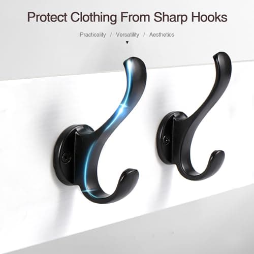 Tatub 38.6" White Wall Mount Coat Rack with 10 Hooks