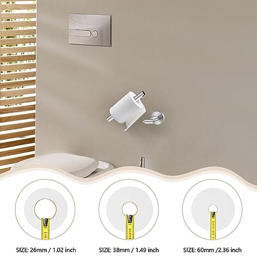 Newfun Brushed Nickel SUS 304 Stainless Steel Double Post Pivoting Toilet Paper Holder