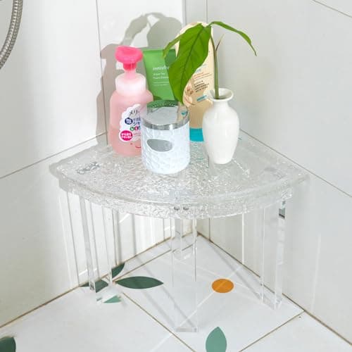 Waterproof Acrylic Shower Bench for Compact Showers & Corner Shasters