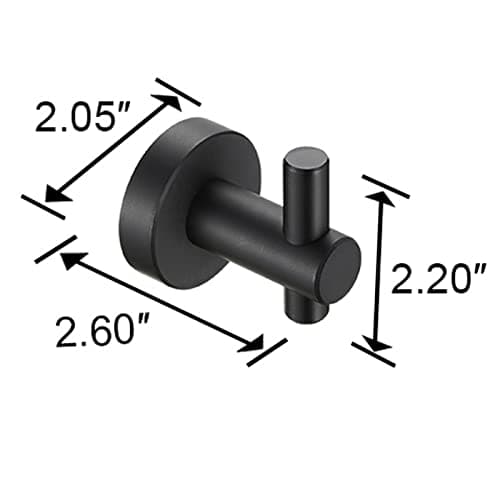 Stainless Steel Matte Black Towel Hooks for Bathroom & Kitchen 4 Packs