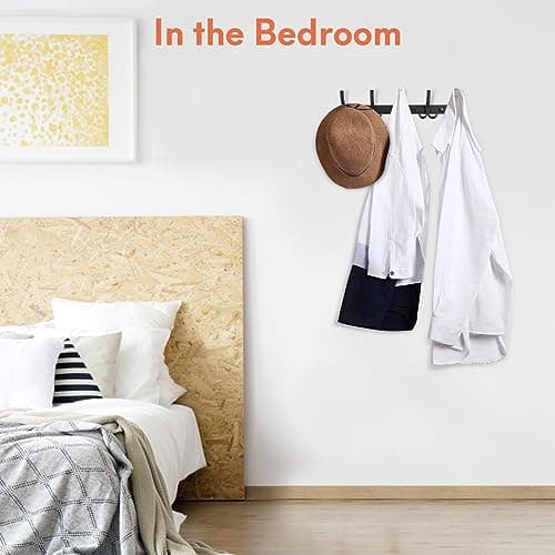 2 Pack Wall Mount Coat Rack, 15 Hook Hat & Coat Organizer