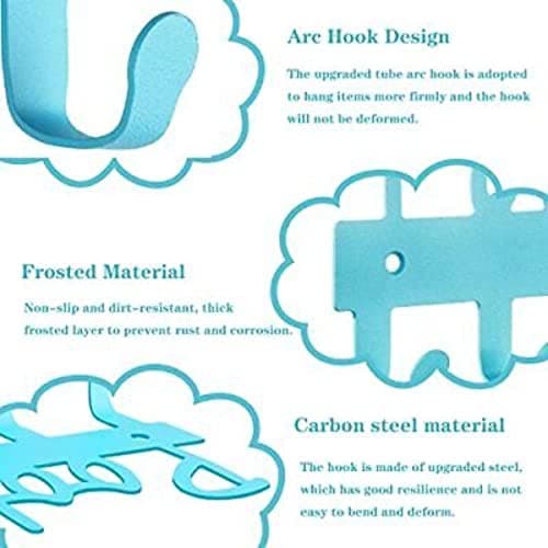 Black Metal Wall Mount Pool Towel Rack, 5 Hook Waterproof Rustproof