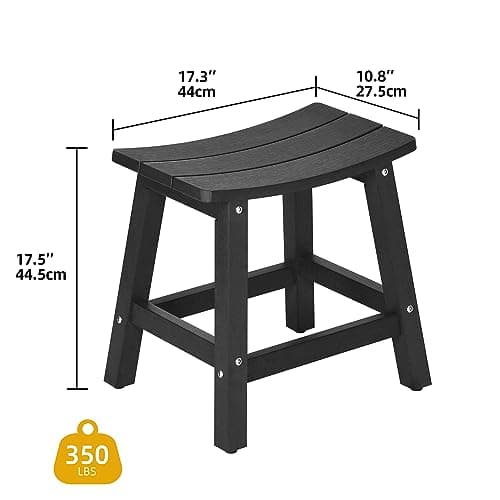 DWVO Water Resistant Poly Lumber Shower Bench, Non-Slip Bathroom Stool (Black)