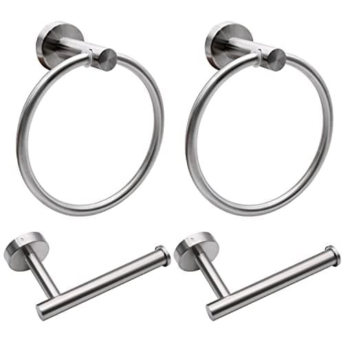 Matte Black SUS304 Stainless Steel Wall-Mounted Toilet Paper Holder (1pc) — Brushed Nickel