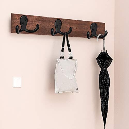 Heavy Duty Double Prong Wall Hooks for Coats and Hats - 20 Pack