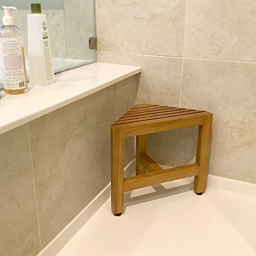 Asta Zini Solid Teak Foot Stool for Shower/Bath/Spa, TB-014