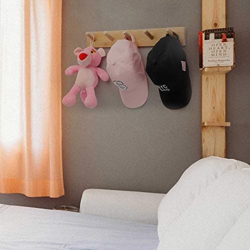 WEBI Wall Mount Coat Rack with 5 Hooks for Hats Jackets and Clothes