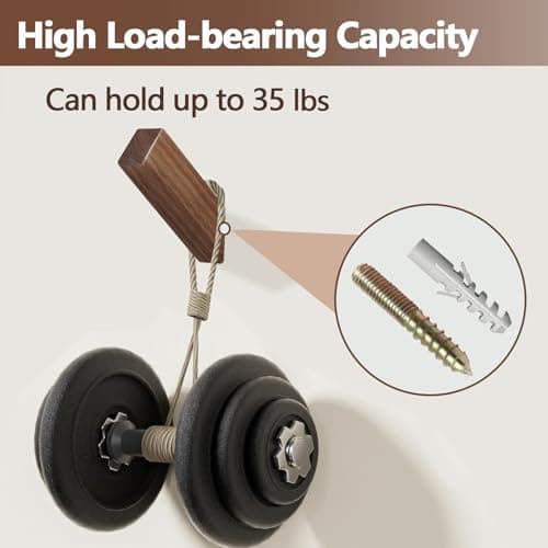 Walnut Wood Wall Hooks 4Pack Heavy Duty Coat Hooks
