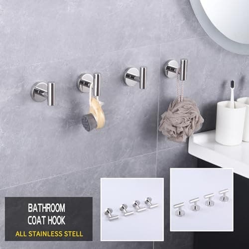 Modern SUS 304 Stainless Steel Bath Towel Hook AG1307B-LS — Polished