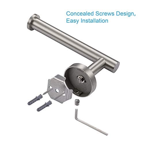 Brushed Nickel Toilet Paper Holder - Modern Wall-Mount SUS304 Stainless Steel Dispenser for Bathroom or Kitchen