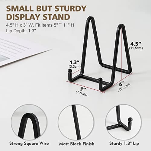 Black Iron Plate Holder Easel for Display Pictures | Photo Frames | Decorative Plates | Plaque