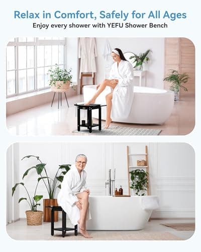 YEFU Waterproof Shower Bench for Adults and Seniors