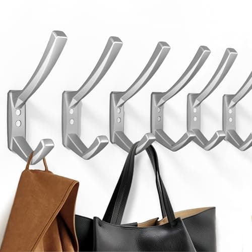 Heavy Duty Matte Towel Hooks, 5.7 Inch Coat Hooks (Silver, 4 Packs) — Silver