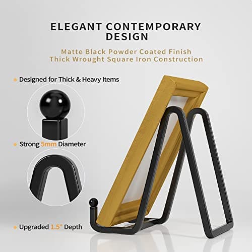 4 Pack 4.5 Inch Black Metal Wire Plate Stand + Picture Frame Holder for Book, Decorative Plate, Plaque