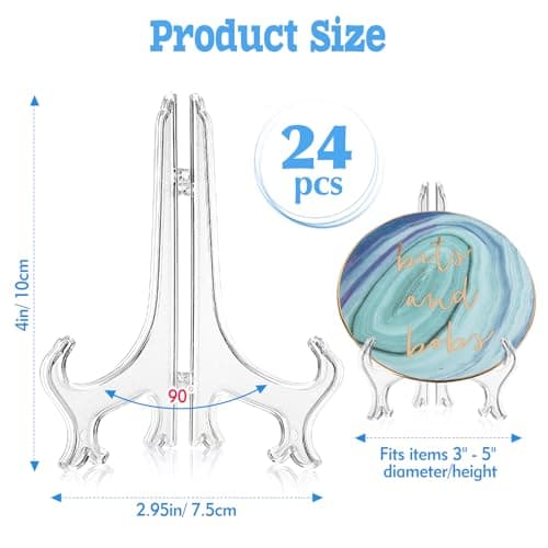 Small Plate Stands for Display, Plate Holders for Displaying, Stands for Display (Clear)