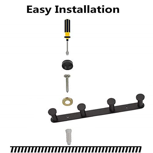 Matte Bathroom Wall Hook Rack with 4 Hooks