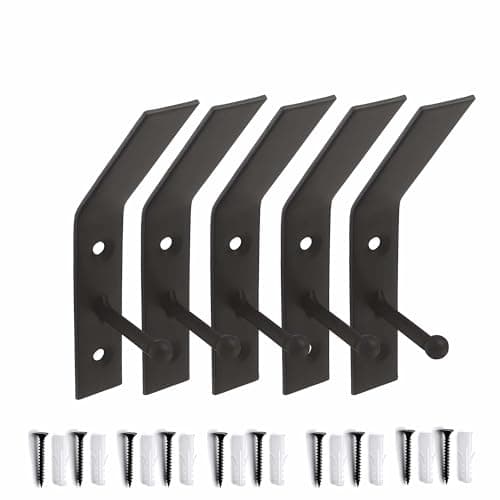 Heavy Duty Black Coat Hooks for Coats, Hats & Bags - Rust Resistant Wall Mount Hooks