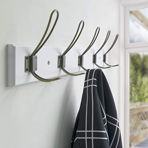 Rustic Black Metal Wall Hooks, 5pcs, Heavy Duty