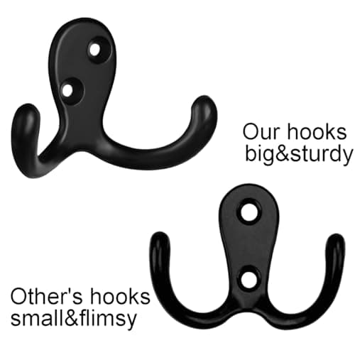 IBosins 28 Pack Heavy Duty Double Prong Coat Hooks, Wall Mount Utility Hooks