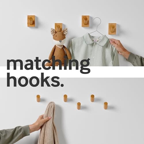 Modern Scandinavian Wall Coat Rack with 5 Hooks
