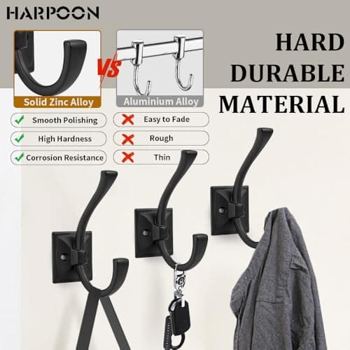 Harpoon 10-Piece Prong Hooks, Wall Mounted