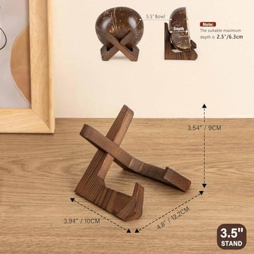 3.5 Inch Bowl Stand, Wooden Display Holder for Large Platters and Dishes