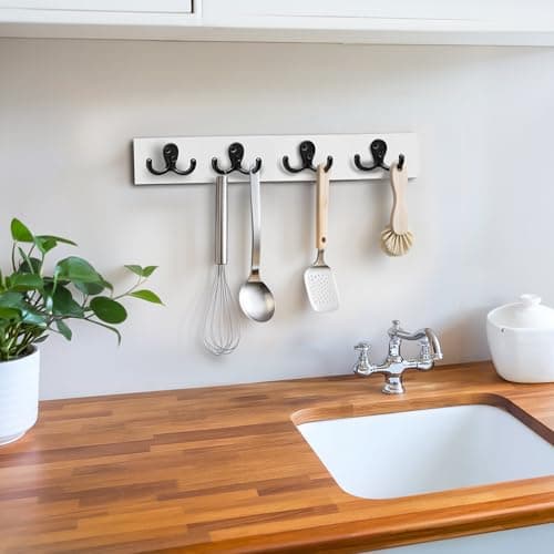 Black Double Prong Coat Hooks - 15 Pack, Wall Mounted, Heavy-Duty for Living Room, Bedroom, and Entryway