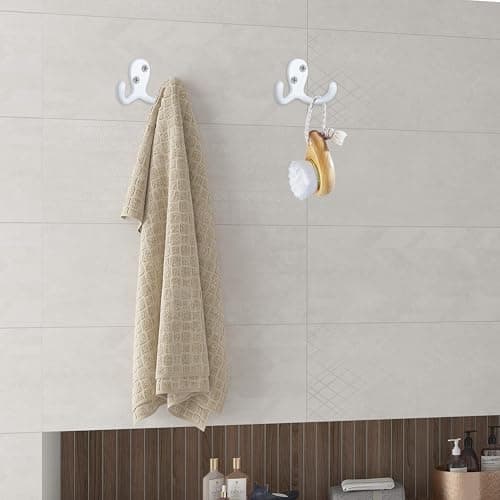 IBosins 28-Pack Heavy Duty Double Prong Coat Hooks Wall Mount Utility Hooks