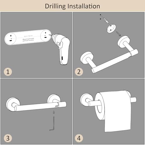 Nickel Toilet Paper Holder: Wall Mount, Double Post for Bathroom RV