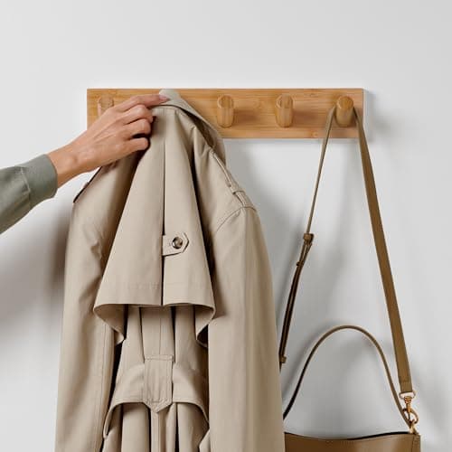 LARHN 2-Pack Wall Mounted Coat Rack with 5 Hooks - Modern Scandinavian Home Decor