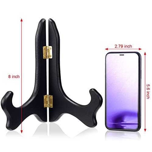 Tatuo 2-Pack Wooden Plate Stands for Display and Decor