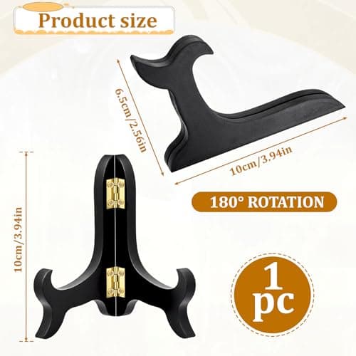 Vin Beauty 4 Inch Black Wooden Display Stand for Pictures and Artwork