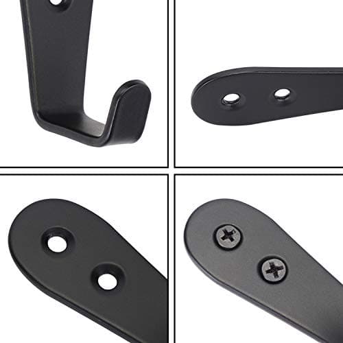 8 PC Stainless Steel Wall Hooks, Heavy Duty Garage & Bathroom Hooks (Black)
