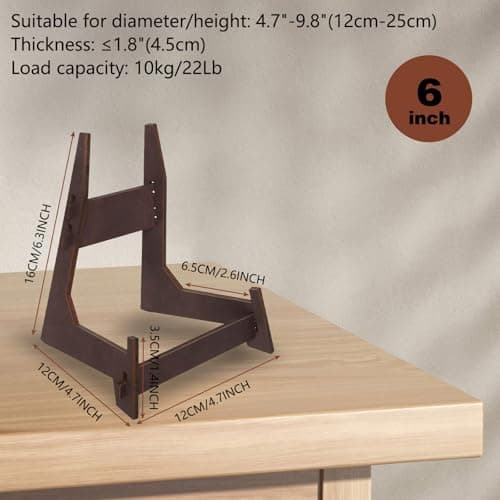 6 Inch Wooden Display Stand for Plates, Frames, Photos & Decor – Tabletop Art