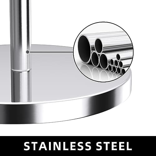 Free-Standing Stainless Steel Toilet Paper Holder Stand with Reserve Function for Bathroom & Toilet Rolls Storage