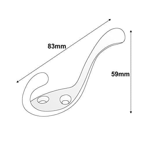 ROK Hardware 3-1/2" Black Heavy Duty Dual Coat Hook, 10 Pack
