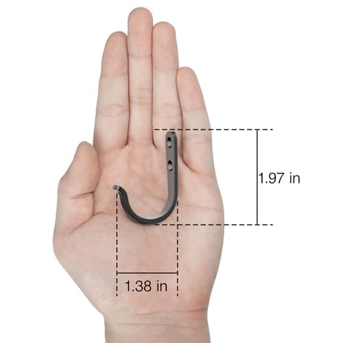 Black Metal Wall Hooks - 10 Pack for Bathroom, Kitchen, Closet & Garage